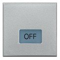 Клавиша с подсвечиваемым символом "OFF", 2 модуля, цвет алюминий (HC4921/2LN)