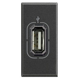 Розетка USB, 1 модуль, цвет антрацит (HS4285)